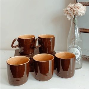 vintage brown & yellow mugs ☕️